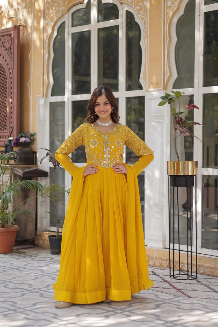 DIXZ FASHION PREMIUM DESIGNER READYMADE GOWN DUPATTA COLLECTIONS
