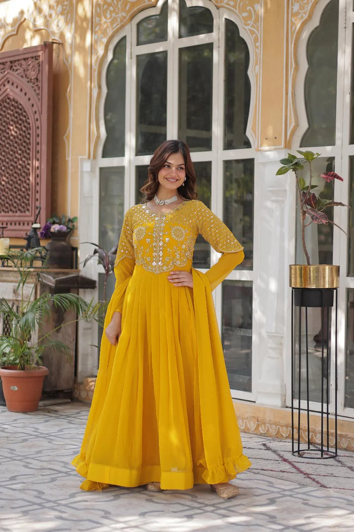 DIXZ FASHION PREMIUM DESIGNER READYMADE GOWN DUPATTA COLLECTIONS