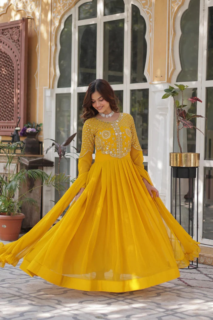 DIXZ FASHION PREMIUM DESIGNER READYMADE GOWN DUPATTA COLLECTIONS
