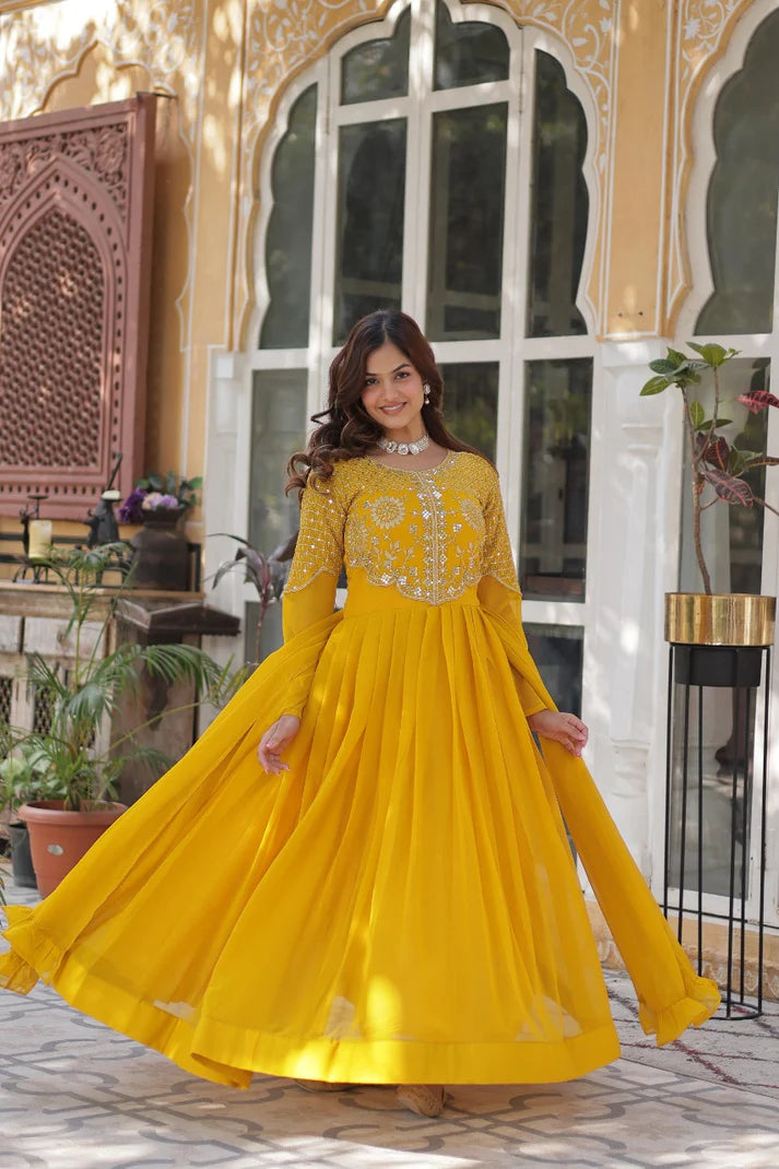 DIXZ FASHION PREMIUM DESIGNER READYMADE GOWN DUPATTA COLLECTIONS