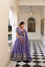 Dixz Fashion Gold Crush Embroidered Lehenga Set with Sequins & Thread Work
