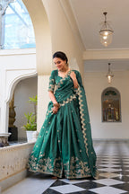 Dixz Fashion Gold Crush Embroidered Lehenga Set with Sequins & Thread Work