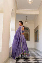 Dixz Fashion Gold Crush Embroidered Lehenga Set with Sequins & Thread Work
