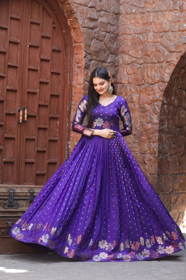 Dixz Fashion Grace in Every Pleat – Traditional Meets Modern Gown